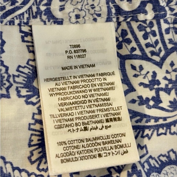 Boden Blue Paisley Floral Women's Button Down Shirt Top 8 - Picture 5 of 5